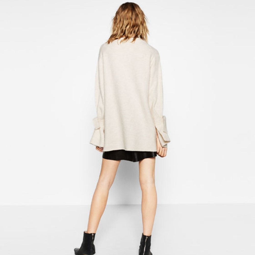 Zara Tie Sleeves Sweater - Picture 3 of 6